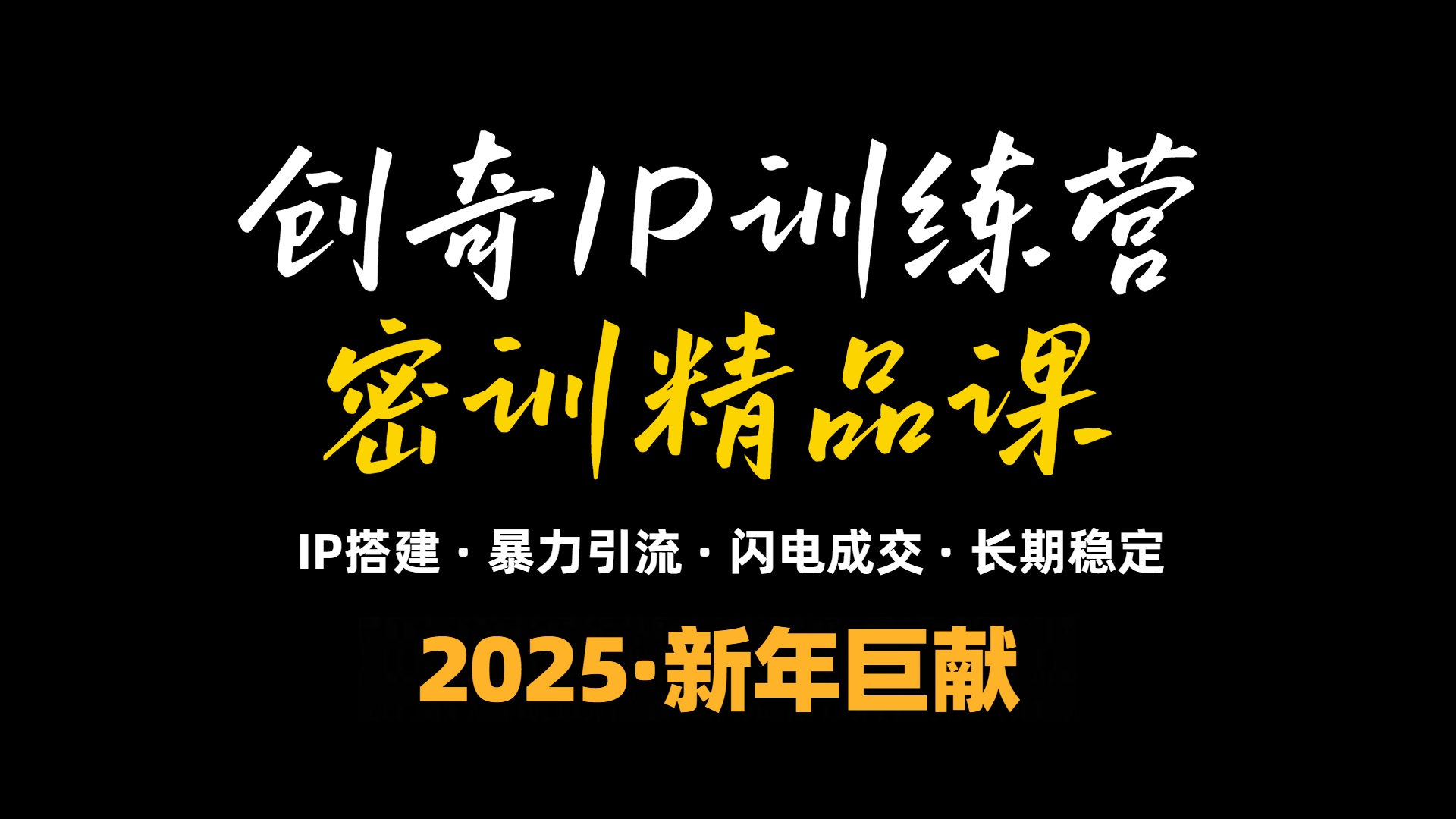 2025年“知识付费IP训练营”小白避坑年赚百万，暴力引流，闪电成交-鑫梵淘
