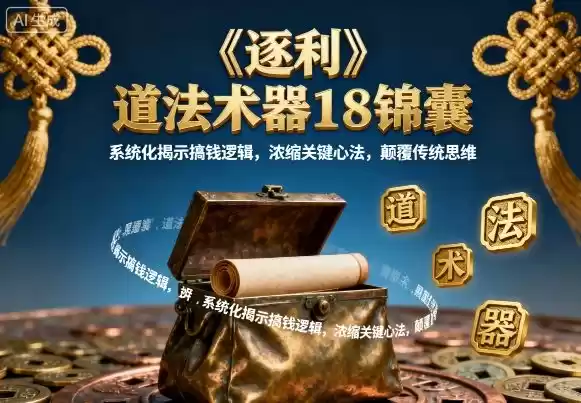 《逐利》道法术器18锦囊，系统化揭示搞钱逻辑，浓缩关键心法，颠覆传统思维(更新)-鑫梵淘