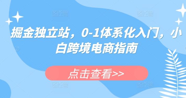 掘金独立站，0-1体系化入门，小白跨境电商指南-鑫梵淘