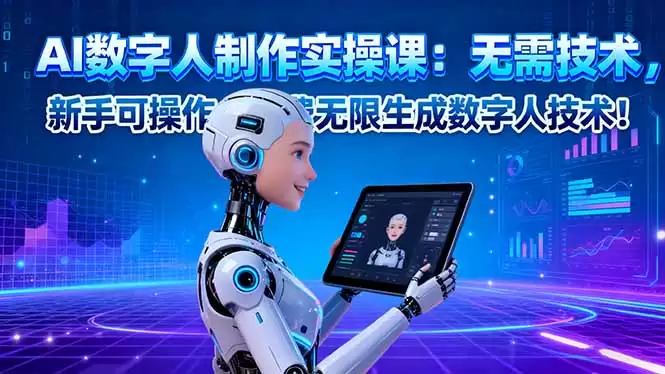 AI数字人制作实操课：无需技术，新手可操作，免费无限生成数字人技术！-鑫梵淘