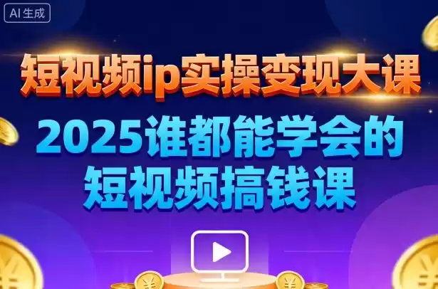 短视频ip实操变现大课，7月26-27日广州站线下课，2025谁都能学会的短视频搞钱课-鑫梵淘