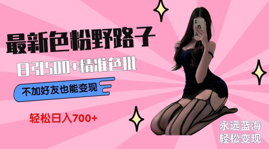 最新色粉变现野路子，日引500+老色批 可不加好友直接变现 小白轻松日入700+-鑫梵淘
