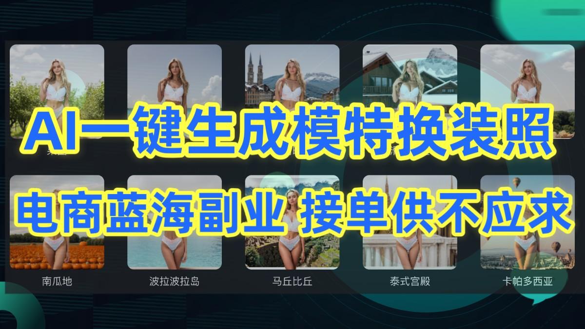 AI制作一键生成模特换装照，电商蓝海副业，接单供不应求-鑫梵淘