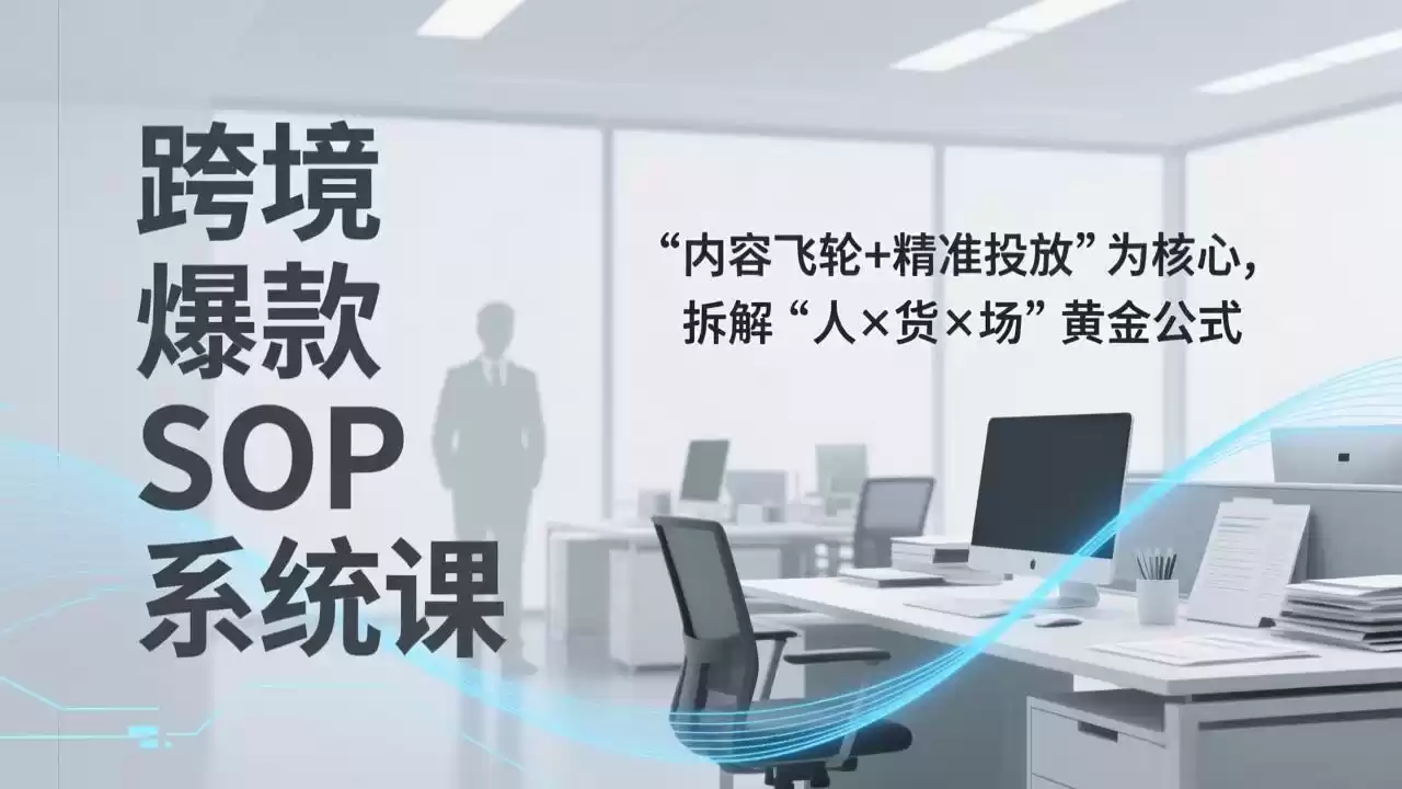 跨境爆款SOP系统课，“内容飞轮+精准投放”为核心，拆解“人×货×场”黄金公式-鑫梵淘