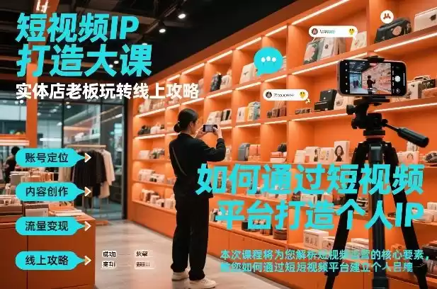 短视频ip打造大课，实体店老板玩转线上攻略-鑫梵淘
