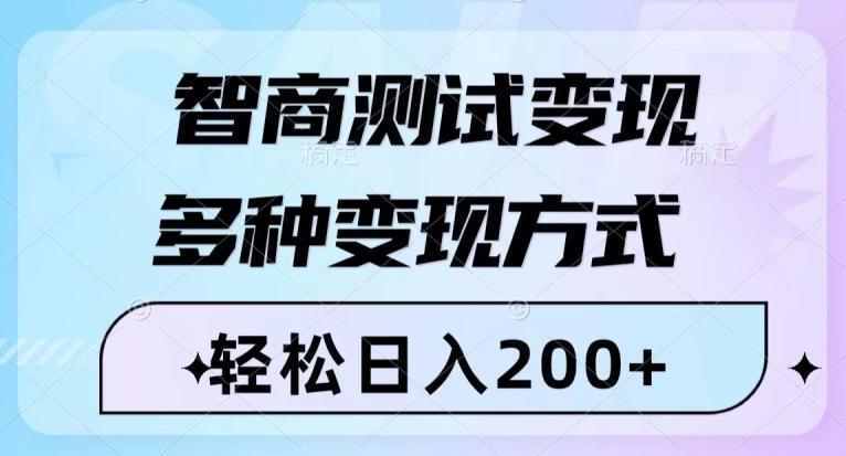 智商测试变现，轻松日入200+，几分钟一个视频，多种变现方式-鑫梵淘