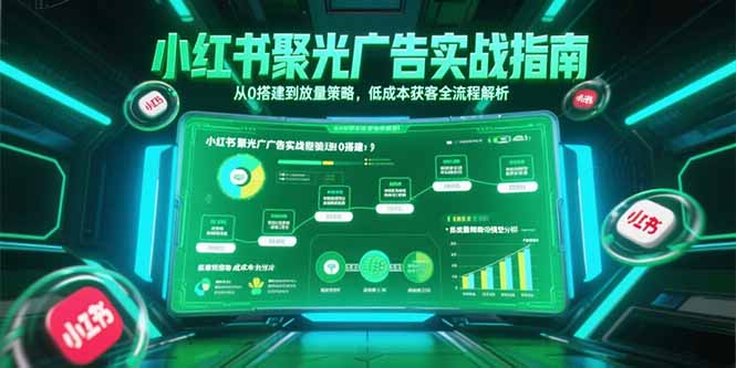 小红书聚光广告实战指南，从0搭建到放量策略，低成本获客全流程解析-鑫梵淘