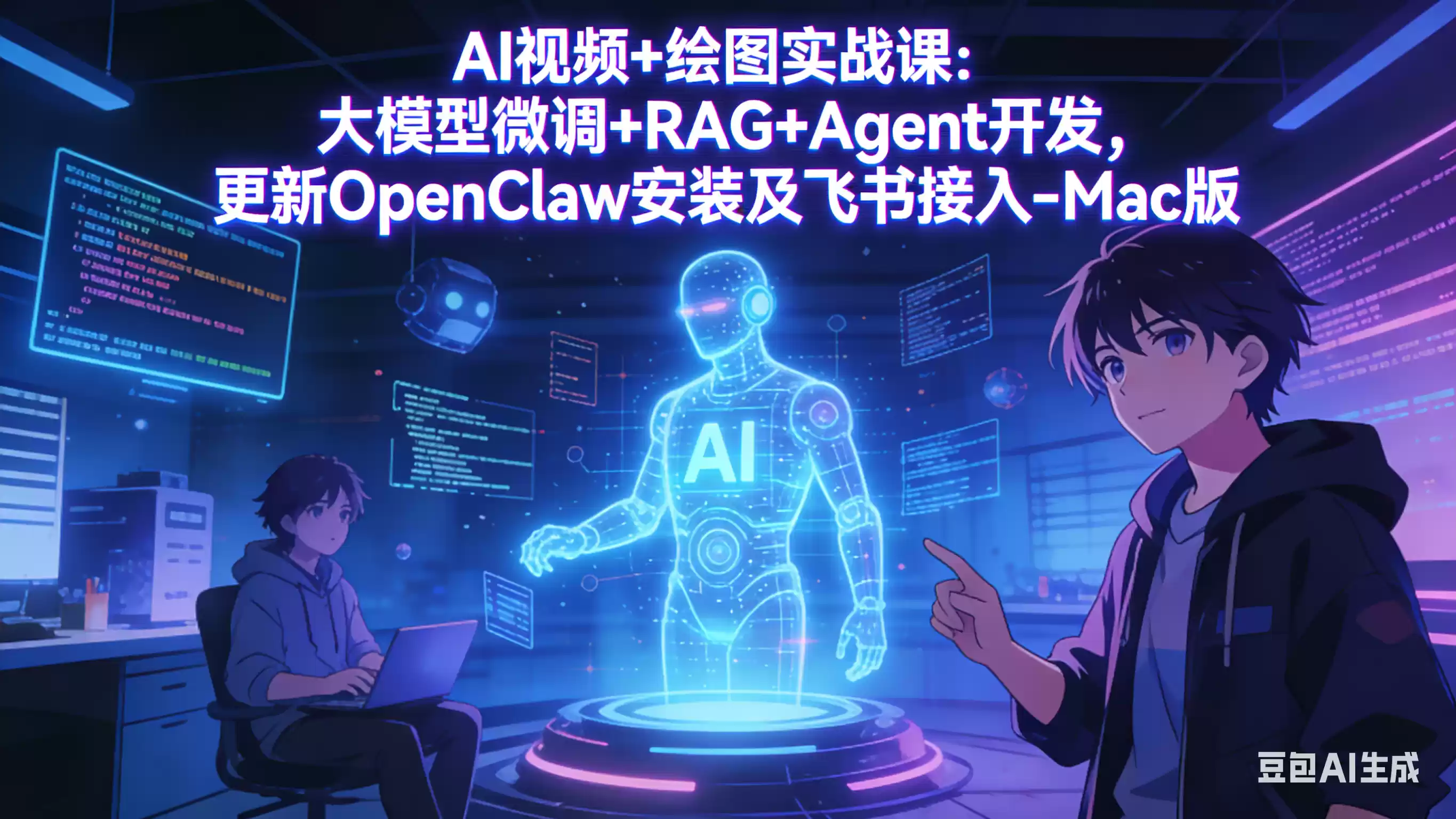 AI视频+绘图实战课：大模型微调+RAG+Agent开发，更新OpenClaw安装及飞书接入-Mac版-鑫梵淘