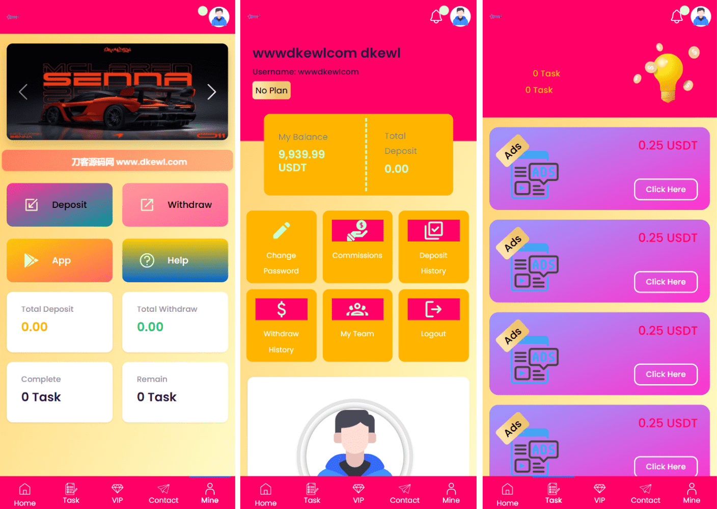 SENNA海外广告奖励投资理财源码/附详细教程-鑫梵淘