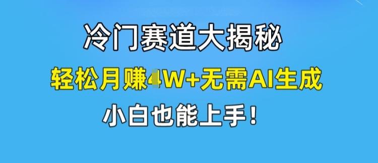 冷门赛道大揭秘，轻松月赚1W+无需AI生成，小白也能上手【揭秘】-鑫梵淘
