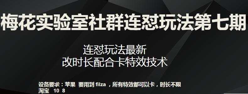 梅花实验室社群连怼玩法第七期，连怼玩法最新，改时长配合卡特效技术-鑫梵淘