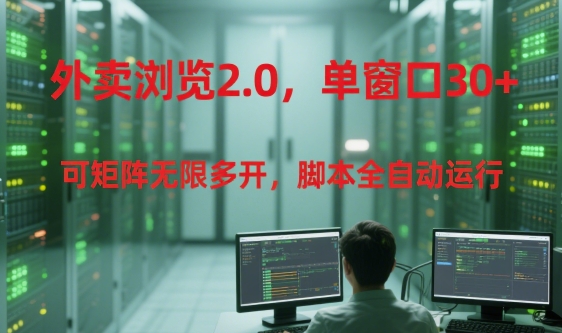 外卖浏览2.0，单窗口30+可矩阵无限多开，脚本全自动运行【揭秘】-鑫梵淘