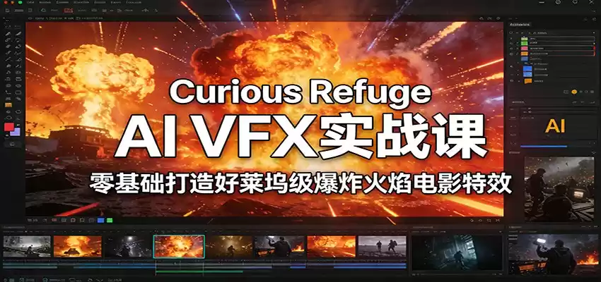 Curious Refuge AI VFX实战课，零基础打造好莱坞级爆炸火焰电影特效-鑫梵淘