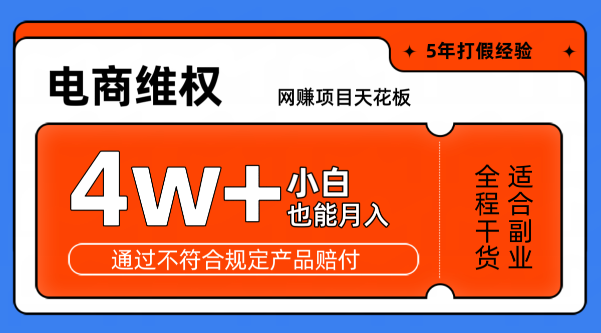 网赚项目天花板电商购物维权月收入稳定4w+独家玩法小白也能上手-鑫梵淘
