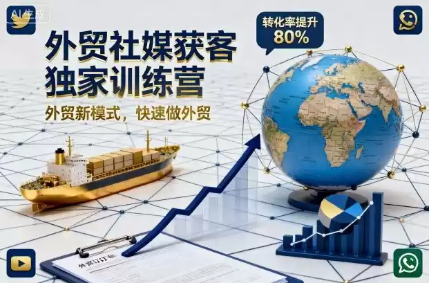外贸社媒获客独家训练营，外贸新模式，快速做外贸(更新26年2月)-鑫梵淘