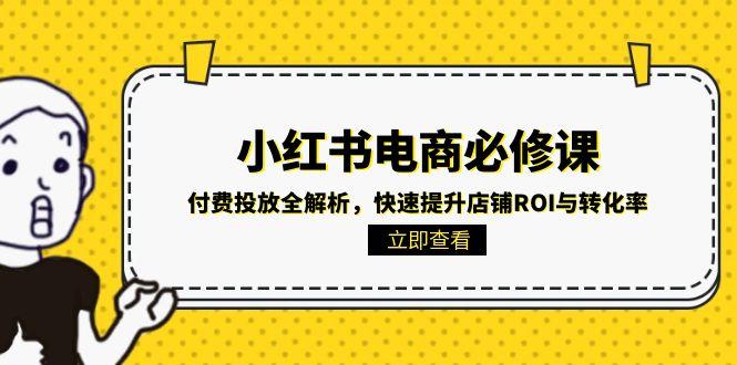 小红书电商必修课：付费投放全解析，快速提升店铺ROI与转化率-鑫梵淘