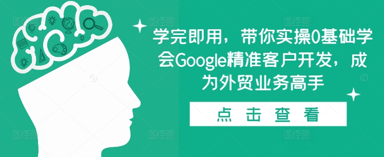学完即用，带你实操0基础学会Google精准客户开发，成为外贸业务高手-鑫梵淘