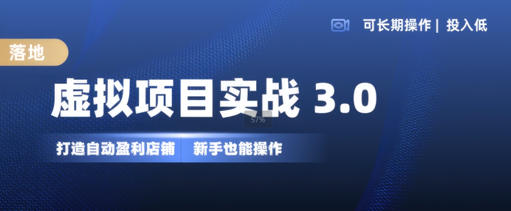虚拟项目实战3.0，打造自动盈利店铺，可长期操作投入低，新手也能操作-鑫梵淘