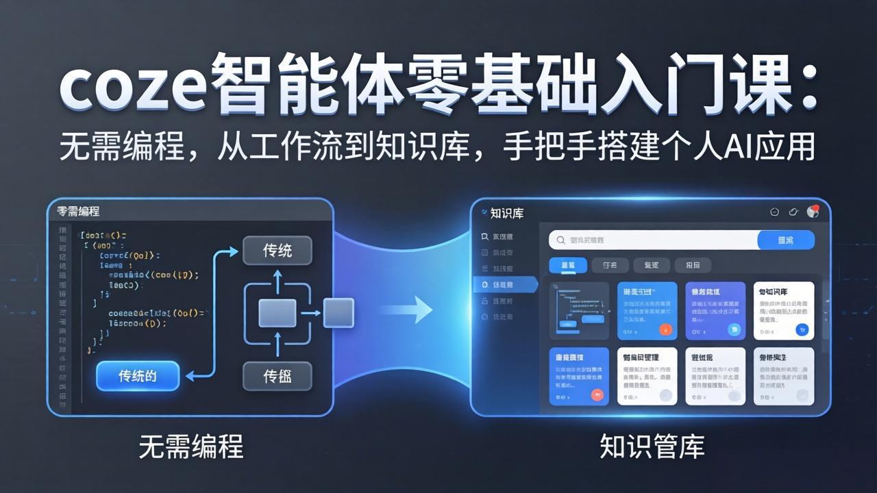coze智能体零基础入门课：无需编程，从工作流到知识库，手把手搭建个人AI应用-鑫梵淘