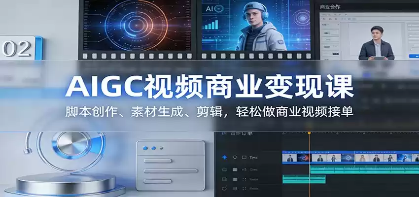AIGC视频商业变现课：脚本创作、素材生成、剪辑，轻松做商业视频接单-鑫梵淘