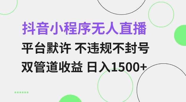 抖音小程序无人直播 平台默许 不违规不封号 双管道收益 日入多张 小白也能轻松操作【仅揭秘】-鑫梵淘