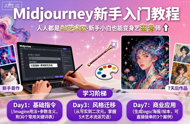 midjourney新手入门教程：人人都是AI艺术家，新手小白也能变身艺术大师-鑫梵淘