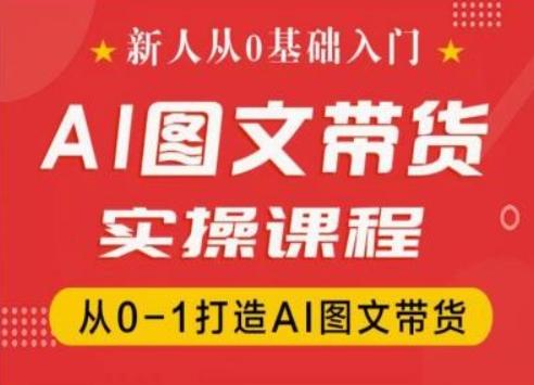 新人从0基础入门，抖音AI图文带货实操课程，从0-1打造AI图文带货-鑫梵淘