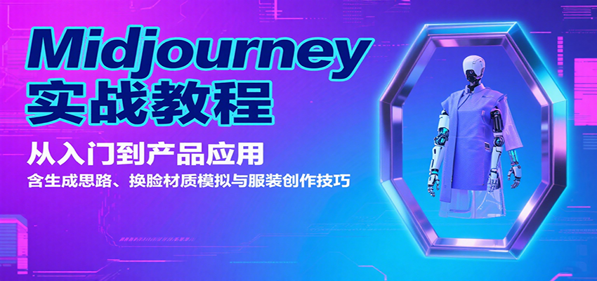 Midjourney实战教程：从入门到产品应用，含生成思路、换脸材质模拟与服装创作技巧-鑫梵淘