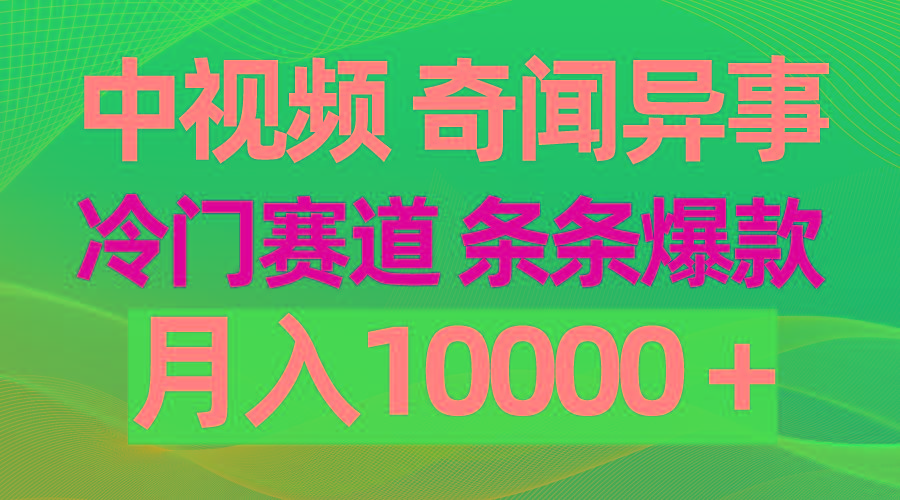 (9627期)中视频奇闻异事，冷门赛道条条爆款，月入10000＋-鑫梵淘