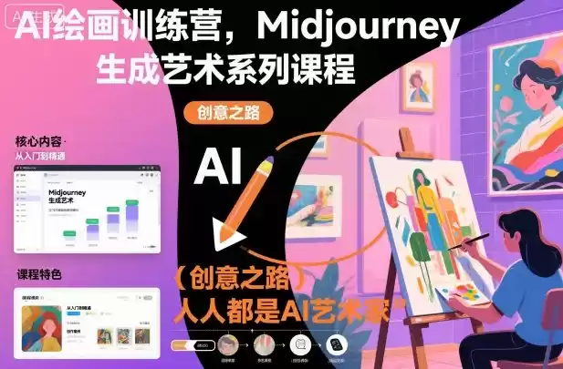 AI绘画训练营，Midjourney生成艺术系列课程，人人都是AI艺术家-鑫梵淘
