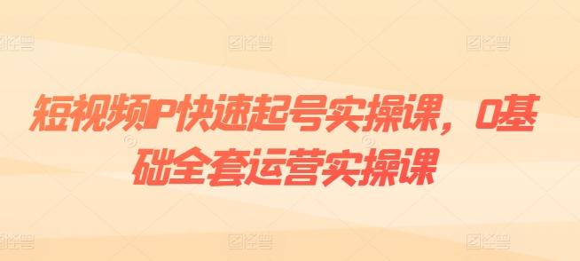 短视频IP快速起号实操课，0基础全套运营实操课，爆款内容设计+粉丝运营+内容变现-鑫梵淘