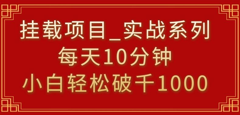 挂载项目，小白轻松破1000，每天10分钟，实战系列保姆级教程【揭秘】-鑫梵淘