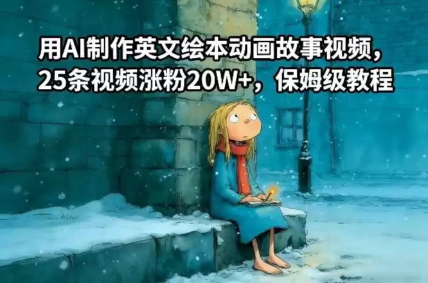用AI制作英文绘本动画故事视频，25条视频涨粉20W+，保姆级教程-鑫梵淘