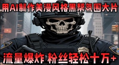 用AI制作美漫风格黑帮氛围大片，流量爆炸，粉丝轻松十W+-鑫梵淘