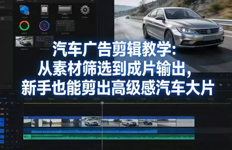 汽车广告剪辑教学：从素材筛选到成片输出，新手也能剪出高级感汽车大片-鑫梵淘