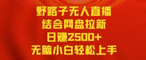 野路子无人直播结合网盘拉新，日赚2500+，小白无脑轻松上手【揭秘】-鑫梵淘